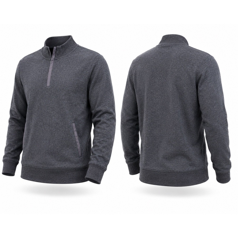 Mack Weldon Quarter Zip Men X-Large Minimalist  Tech Pullover Gray